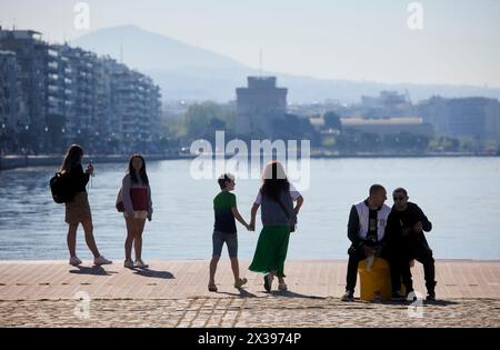 Thessaloniki, griechische Stadtregion Mazedonien im Norden Griechenlands Alter Hafenpier ist heute ein Touristenziel Stockfoto