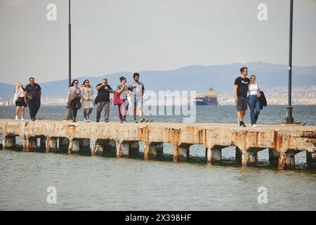 Thessaloniki, griechische Stadtregion Mazedonien im Norden Griechenlands Neoi Epivates Strand und Peraia Gebiet Stockfoto