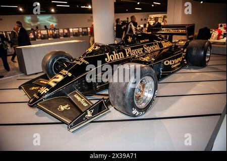 23/2024 Turin (Italien) der Lotus John Player Special 97T2 Renault (1985), mit dem Ayrton Senna seinen ersten F1 Grand Prix gewann Stockfoto