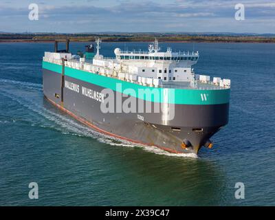 Tijuca ist ein Ro-Ro-Großwagen- und Lkw-Carrier, der von Wallenius Wilhelmsen betrieben wird. Stockfoto