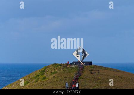 Cape Horn Monument. Diese Skulptur ist eine Hommage an die Seeleute, die bei dem Versuch umgekommen sind, Cape Horn zu erkunden. Stockfoto