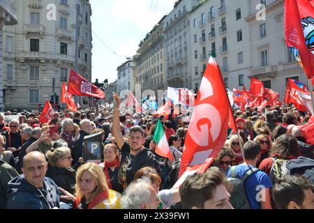 Mailand, Italien - Parade zum 25. April 2024 zum nazi-faschistischen Befreiungstag Stockfoto