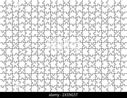 Puzzle leere Vorlage. Schnittlinien Gitterdesign für 300-teiliges Puzzle. Stock Vektor