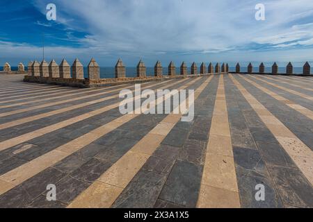 Die Festung Peñíscola (Castillo del Papa Luna), die in der Provinz Castellón an der spanischen Costa del Azahar liegt Stockfoto