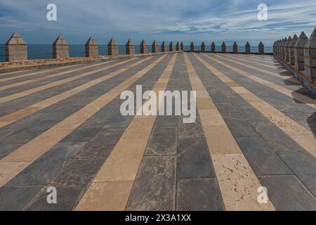 Die Festung Peñíscola (Castillo del Papa Luna), die in der Provinz Castellón an der spanischen Costa del Azahar liegt Stockfoto
