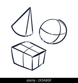 Set Für Zufällige Formen Mit Scribble-Linien. Hand Gezeichnete Zufällige Formen Scribble Vektor Set. Kritzelzeichnung. Stock Vektor