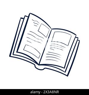 Buch-Scribble-Zeile. Hand Gezeichneter Schulbuch Scribble Doodle Vektor. Kritzelzeichnung. Stock Vektor