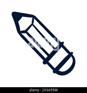Vektor des Bleistiftsymbols. Bleistift Scribble Line. Hand Gezeichneter Schulbleistift Scribble Doodle Vektor. Kritzelzeichnung. Stock Vektor