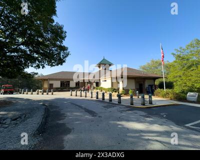 Tallulah Falls, GA USA - 6. Oktober 2023: Die Ranger Station im malerischen Tallulah Falls State Park in Georgia, USA. Stockfoto