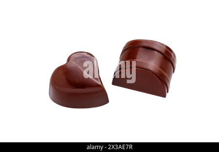 Schokoladenbonbons isoliert auf weißem Hintergrund. Set oder Collection Stockfoto