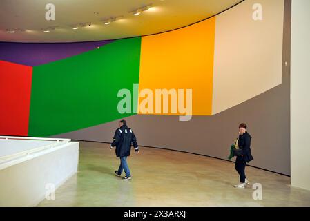 Guggenheim, Museum, Bilbao, Ellsworth Kelly, Malerei, Frank Gehry, Architektur, Spanien, Europa Stockfoto