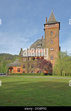 Schloss Saareck erbaut 1902 Historismus, Gästehaus von Villeroy & Boch, Mettlach, Saarland, Deutschland Stockfoto