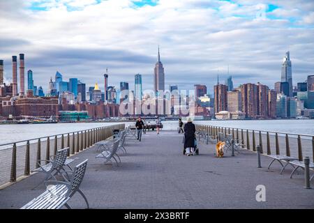 North 5th St. Pier und Park, Williamsburg, Brooklyn, New York City, USA Stockfoto