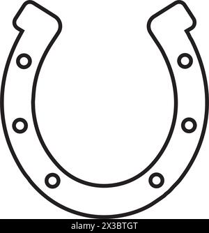 Hufeisen Vektor-Symbol Silhouette Glückliches Design. Pferdeschuh-Symbol im Western-Design, Farm-isoliertes Logo Stock Vektor