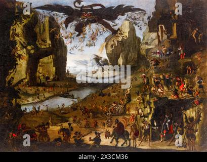 Jacob Isaacsz. Van Swanenburg, die Versuchung des Heiligen Antonius, Ölgemälde auf Leinwand, vor 1638 Stockfoto