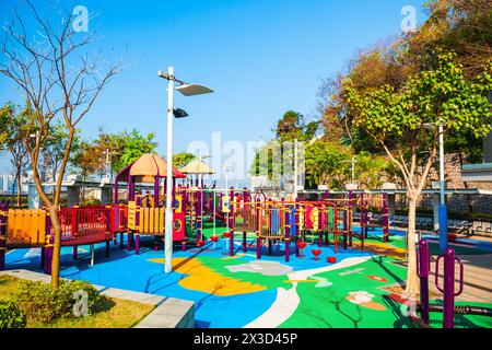 Öffentlicher Kinderspielplatz im Zentrum von Hong Kong City in China Stockfoto