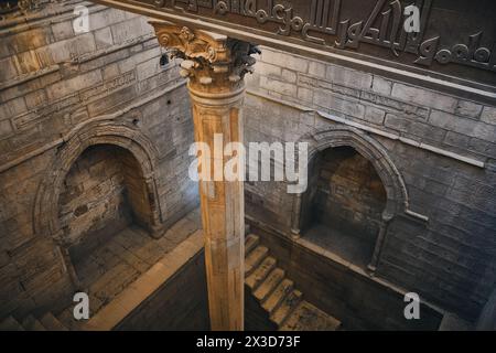 Messschacht des Nilometers auf Roda Island, Kairo Stockfoto