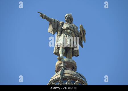 Mirador de Colom, Kolumbus-Denkmal, Barcelona, Katalonien, Spanien Stockfoto