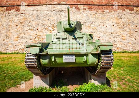 M3A1 Stuart amerikanischer Panzer im Militärmuseum des Zweiten Weltkriegs in der Nähe der Belgrader Festung oder der Kalemegdan-Festung in Belgrad in Serbien Stockfoto