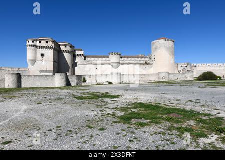 Cuellar, Burg Duques de Alburquerque (11.-17. Jahrhundert). Provinz Segovia, Castilla y Leon, Spanien. Stockfoto