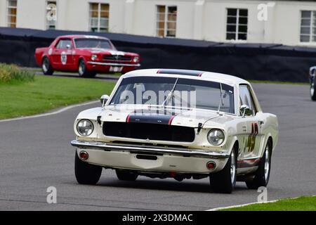 Mike Whitaker Jnr, Andrew Jordan, Ford Mustang, Ken Miles Cup, ein fünfundvierzigminütiges Rennen mit zwei Fahrern für Ford Mustangs, das bis zu 1966 teilnahm, es ist si Stockfoto