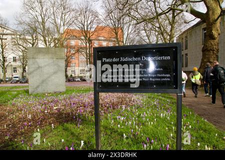 Hamburg, Deutschland, 25. Februar 2024. Jüdisches Denkmal. Stockfoto