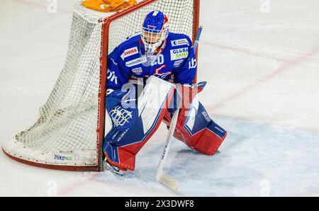 EHC Kloten Torhüter #20 Timo Johner während dem Spiel gegen die SC Rapperswil-Jona Lakers in der Stimo Arena. (Kloten, Schweiz, 04.02.2023) Stockfoto