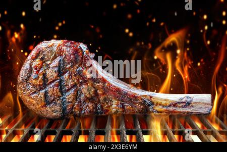 Frisch gegrillte Tomahawk-Steaks Stockfoto