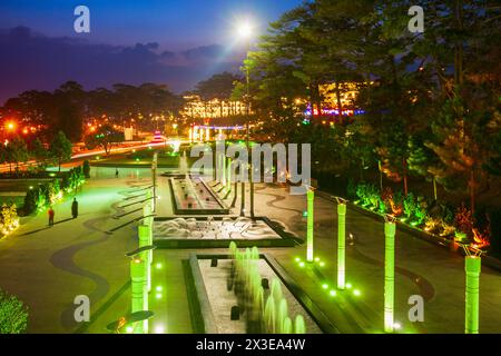 Lam Vien Square in Dalat bei Sonnenuntergang, Vietnam Stockfoto