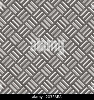 Gestochenes Metall, nahtloser Hintergrund. Nahtlose High-Resolution-Textur (8000x8000) von Metallwand oder -Boden. Eisen Diamantplatten Industrie realistisches nahtloses Muster. Stockfoto