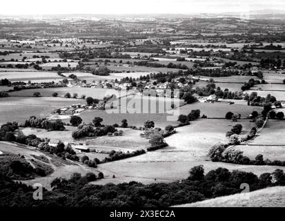 Malvern Hills, Hereford & Worcester, Richtung Bredon Hills Stockfoto