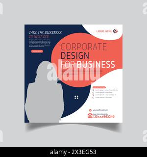 Vorlagen für soziale Medien und Post Design der Unternehmensagentur Stock Vektor