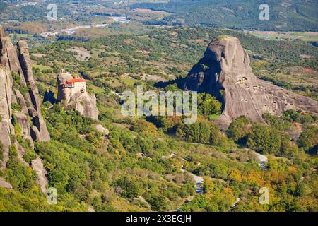 Das Kloster des Hl. Nikolaus Anapausas von Meteora. Meteora ist einer der größten integrierten Komplexe von orthodoxen Klöstern in Griechenland. Stockfoto