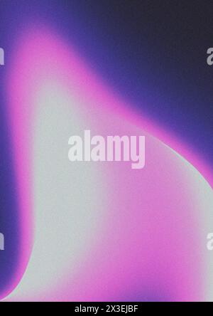 Abstrakter Verlaufshintergrund mit Filmkörnung. Trendiges y2k-Design in violetten Farben. Vorlage für vertikale Banner Stockfoto