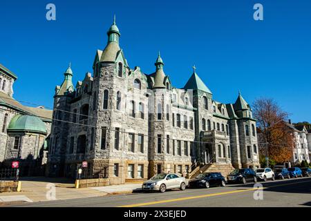 St Dominics Apartments, Middle Street, Fall River, MA Stockfoto