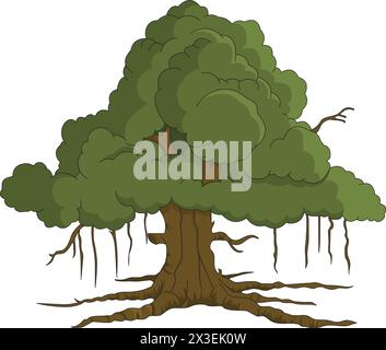 Banyan-Baum-Vektor-Illustration Stock Vektor