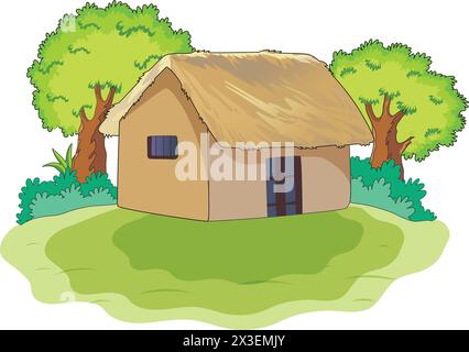 Hütte im Dschungel Vektor Illustration Stock Vektor