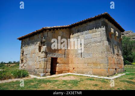 Kirche Santa Maria de Quintanilla de las Viñas, Burgos, Spanien Stockfoto