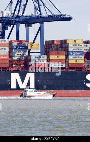 Lotsenschiff St Edmund auf dem Lotsenschiff Harwich Haven, Essex, Vereinigtes Königreich. Stockfoto