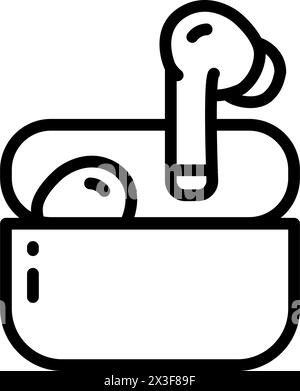 Symbol für kabellose Kopfhörer. Umreißen Sie das Vektorsymbol für kabellose Kopfhörer für Webdesign auf weißem Hintergrund. Stock Vektor