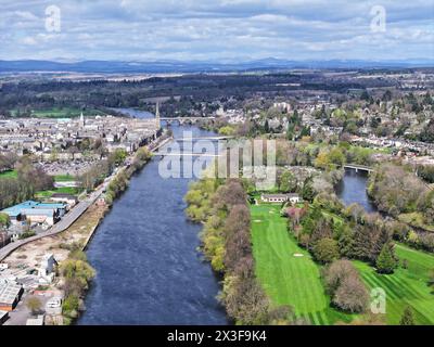 Drohnenansicht von Perth Schottland Stockfoto