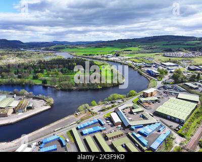 Drohnenansicht von Perth Schottland Stockfoto