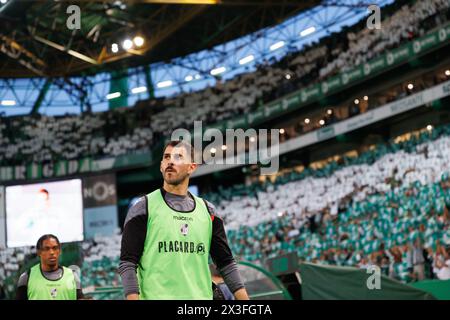 Nelson Oliveira während des Liga Portugal Spiels zwischen Sporting CP und Vitoria SC im Estadio Jose Alvalade, Lissabon, Portugal. (Maciej Rogowski) Stockfoto