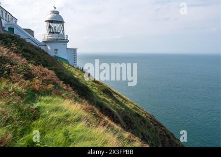 Foto des Leuchtturms von Foreland am Foreland Point an der nördlichen Devon Küste Stockfoto