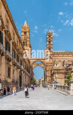 Basilika Cattedrale Metropolitana Primaziale della Santa Vergine Maria Assunta in Palermo Stadt. Stockfoto