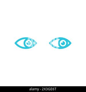 Das Symbol „Look, Open Eyes“ (Augen öffnen). Schauen Sie in die Zukunft. Isoliert auf weißem Hintergrund. Aus blauer Symbolgruppe. Stock Vektor