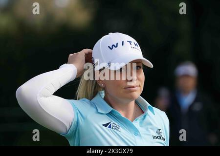 26. April 2024: LPGA - Ladies Professional Golf Association - BRITTANY LINCICOME beim 5. T-Stück bei der JM Eagle LA Championship 2024, präsentiert von Plastpro, Wilshire Country Club, Los Angeles, KALIFORNIEN, USA, 26. April 2024.Credit Image cr Scott Mitchell/ZUMA Press (Credit Image: © Scott Mitchell/ZUMA Press Wire) NUR REDAKTIONELLE VERWENDUNG! Nicht für kommerzielle ZWECKE! Stockfoto