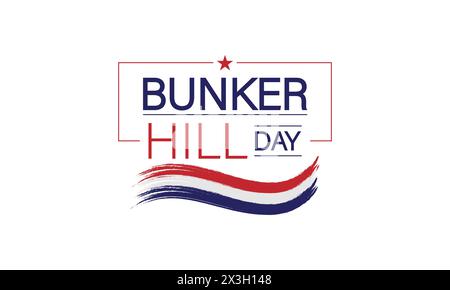 Feiern Sie den Bunker Hill Day mit einer atemberaubenden Textabbildung Stock Vektor