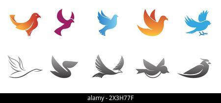 Kreative Flying Birds Collection Logo Vektor Symbole Design Symbol Illustration Stock Vektor