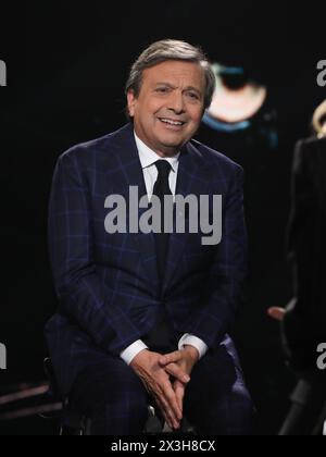 Rom, Italien. April 2024. Rom, Rai Ex liebe Studios, TV-Show "Belve". Auf dem Foto: Piero Chiambretti Credit: Independent Photo Agency/Alamy Live News Stockfoto